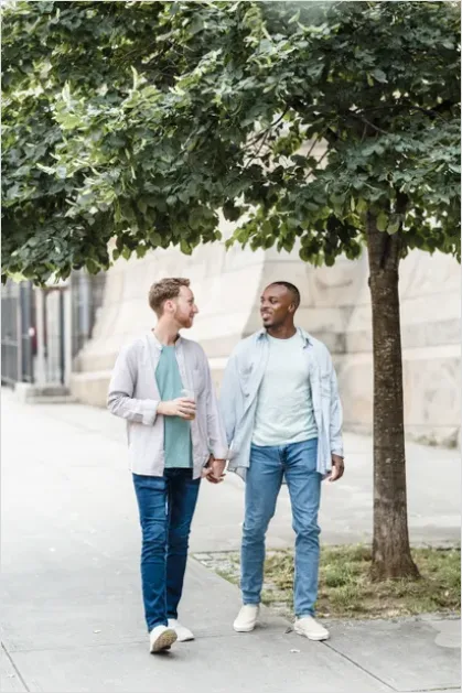Detail Lgbtq Couple Holding Hands Street Number 2