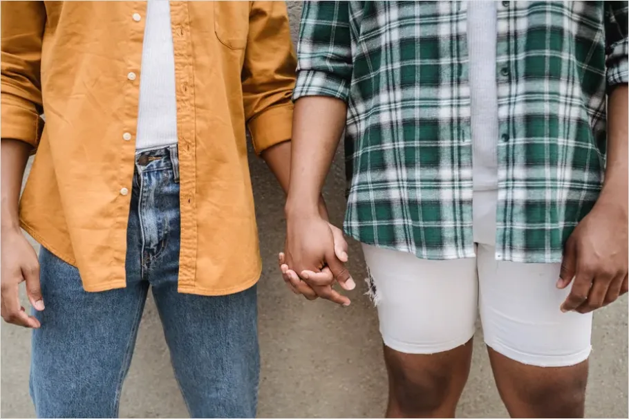 Detail Lgbtq Couple Holding Hands Street Number 13