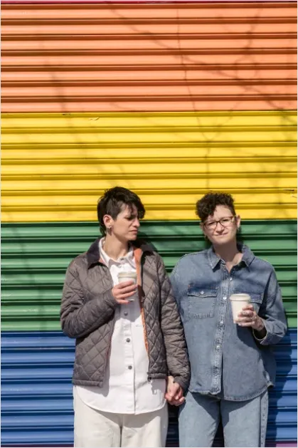 Detail Lgbtq Couple Holding Hands Street Number 10