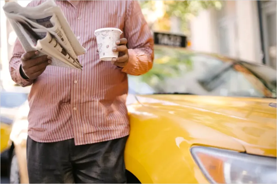 Detail Man Reading Newspaper Morning Coffee Number 14