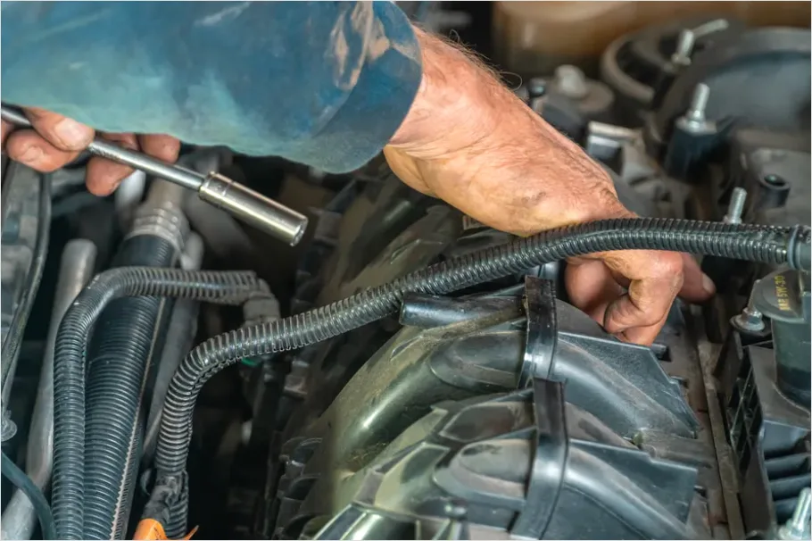 Detail Mechanic Working On Car Engine Number 3