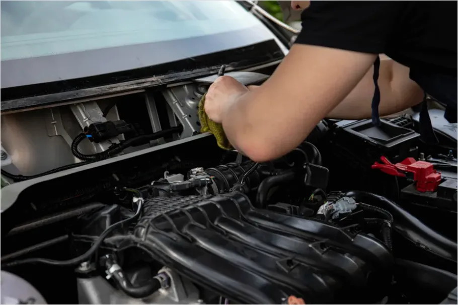 Detail Mechanic Working On Car Engine Number 5