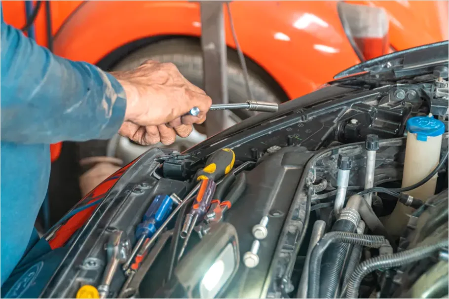 Detail Mechanic Working On Car Engine Number 8