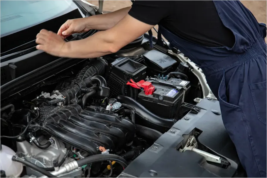 Detail Mechanic Working On Car Engine Number 9