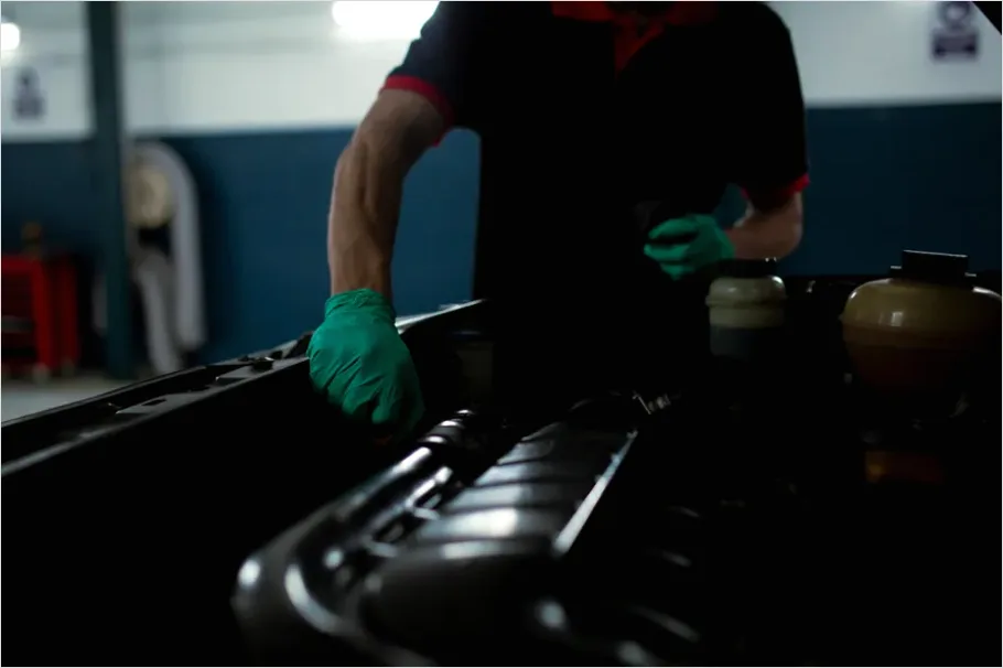 Detail Mechanic Working On Car Engine Number 10