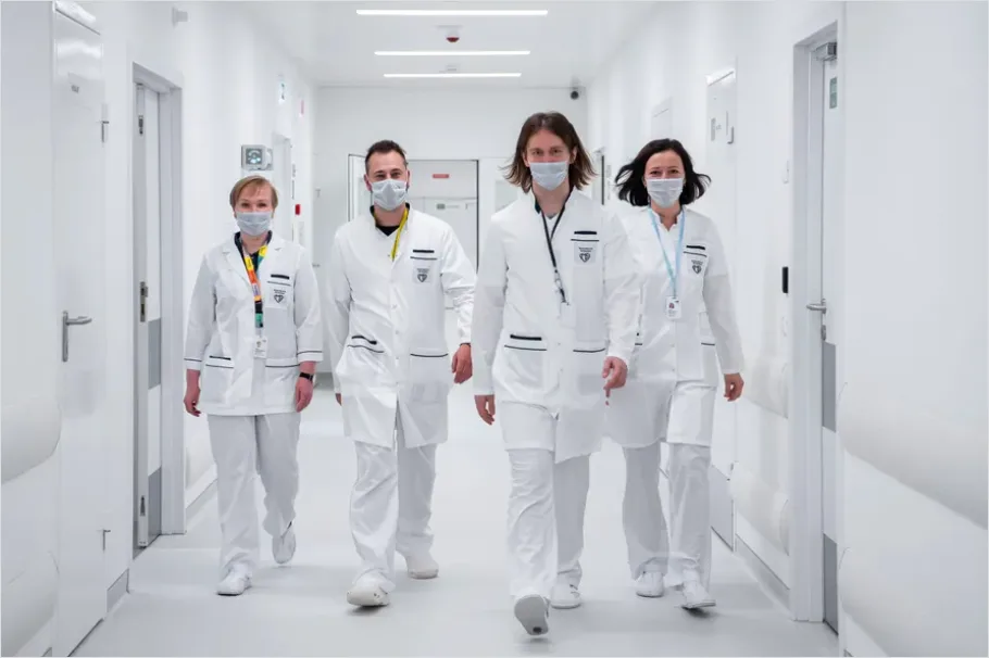 Detail Medical Team Walking Hospital Corridor Number 2