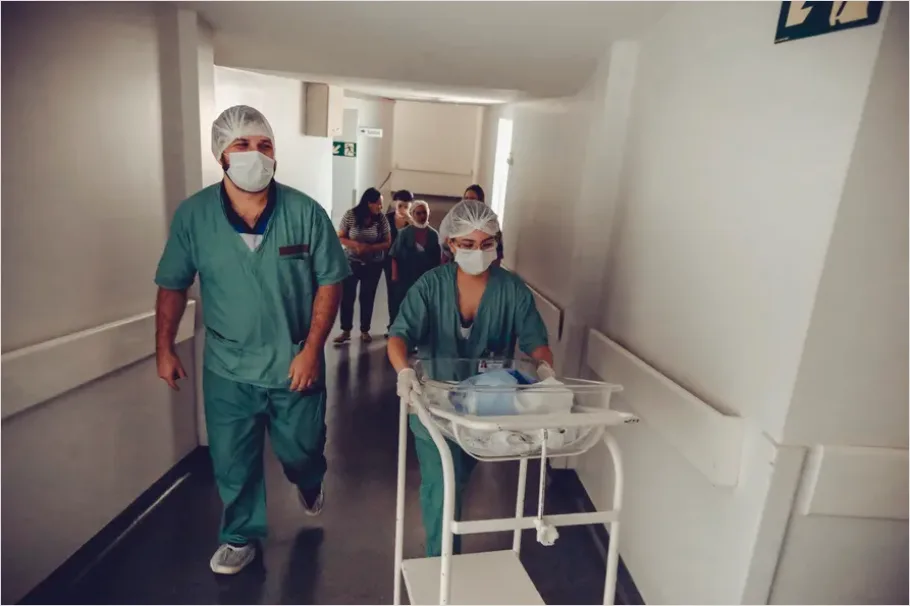 Detail Medical Team Walking Hospital Corridor Number 11