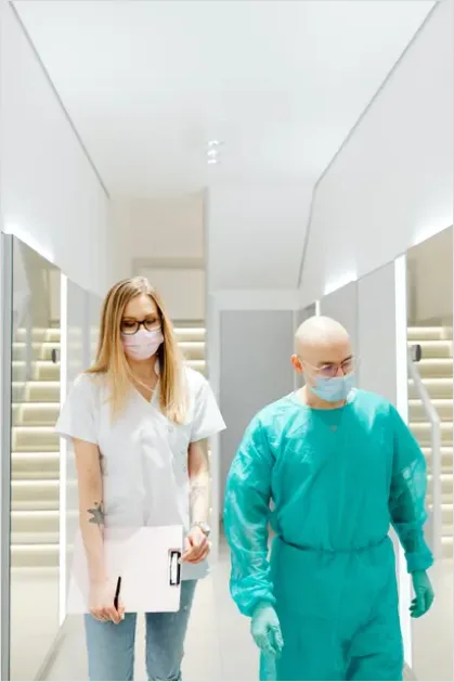 Detail Medical Team Walking Hospital Corridor Number 3