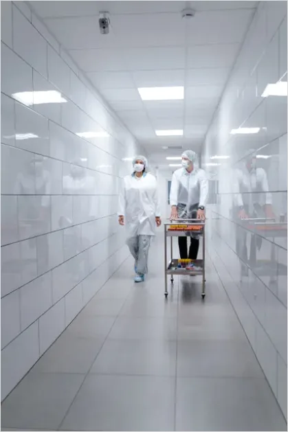 Detail Medical Team Walking Hospital Corridor Number 4