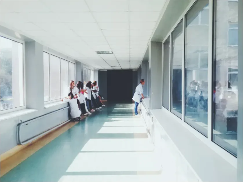 Detail Medical Team Walking Hospital Corridor Number 5