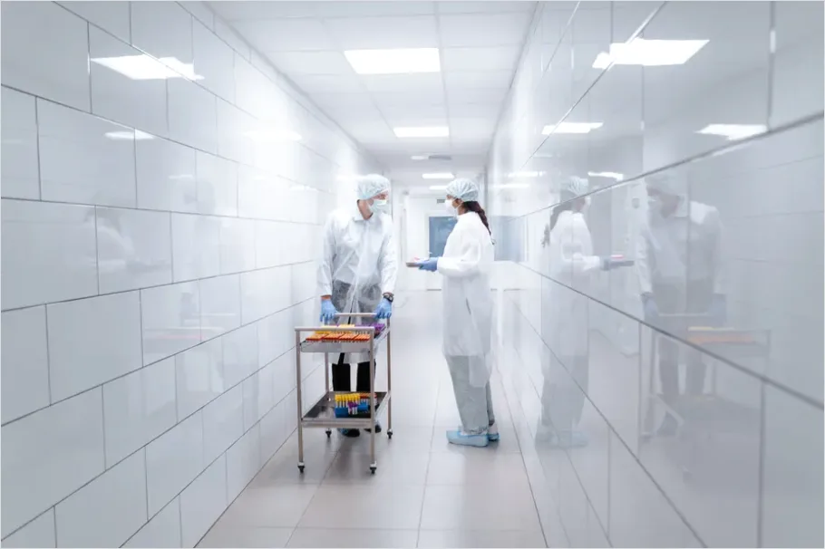 Detail Medical Team Walking Hospital Corridor Number 6