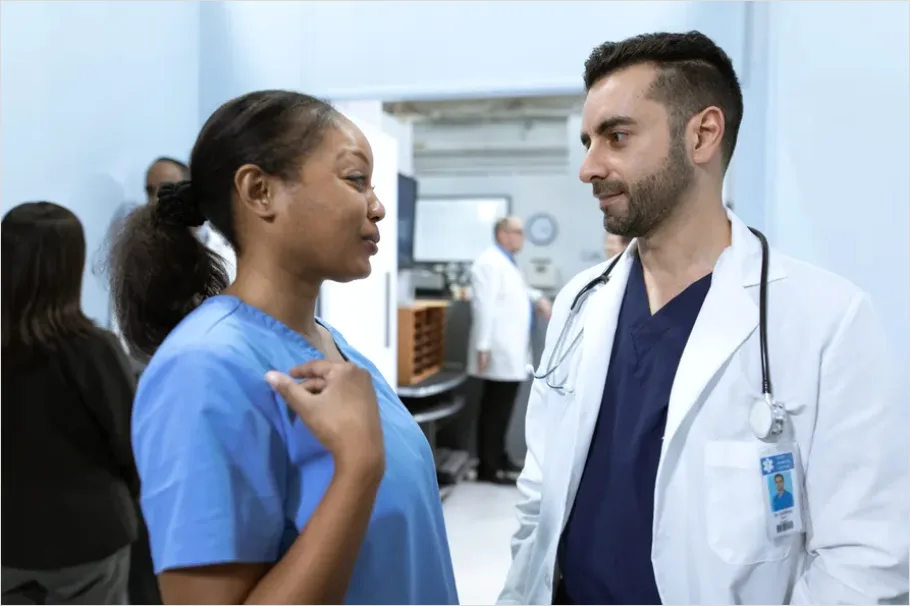 Detail Medical Team Walking Hospital Corridor Number 7