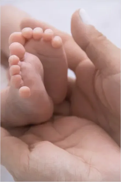 Detail Mother Hands Holding Baby Feet Number 8