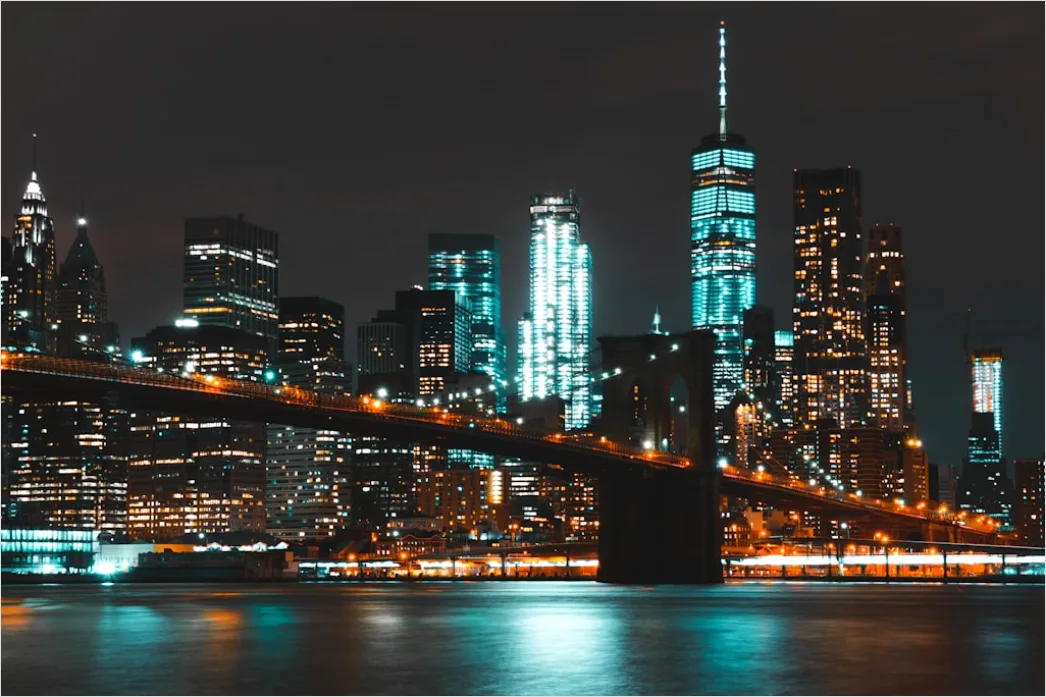 Detail New York City Skyline At Night Number 15