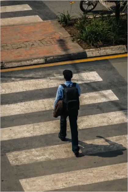 Detail Person Crossing Street Urban Lifestyle Number 5