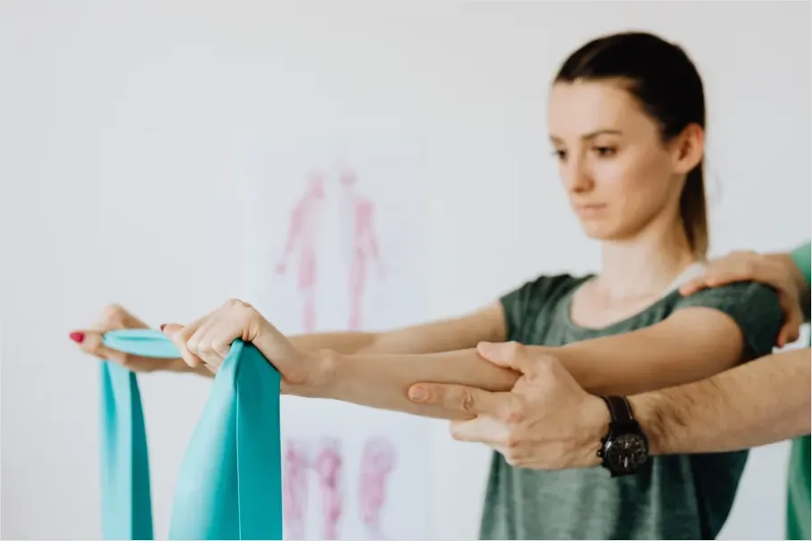 Detail Physical Therapist Helping Patient Stretch Number 14