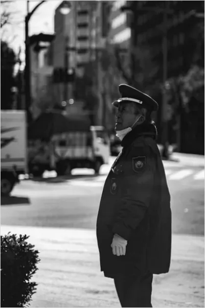 Detail Police Officer Portrait City Street Number 12