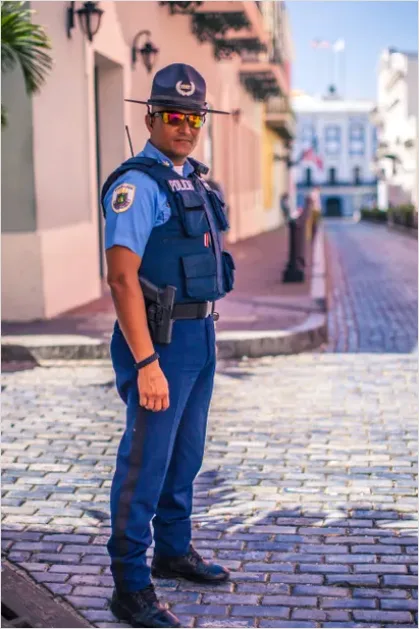 Detail Police Officer Portrait City Street Number 4