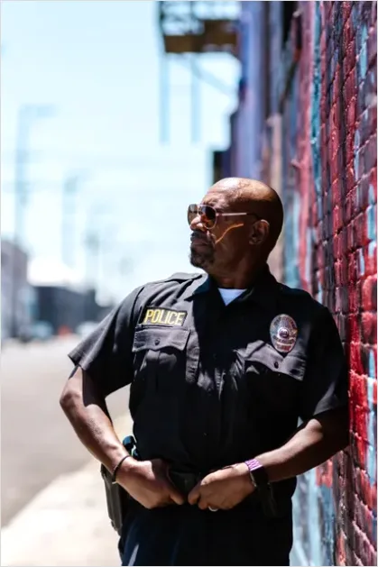 Detail Police Officer Portrait City Street Number 5