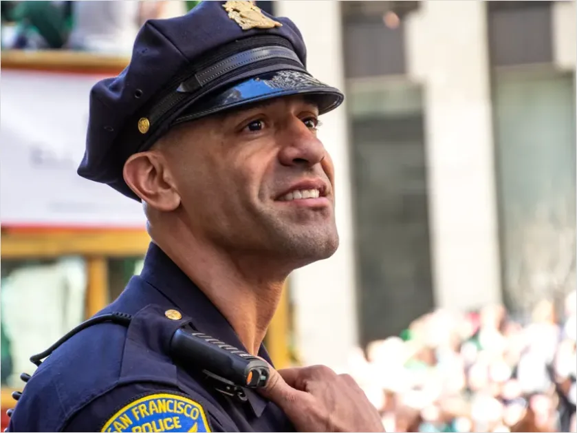 Detail Police Officer Portrait City Street Number 7