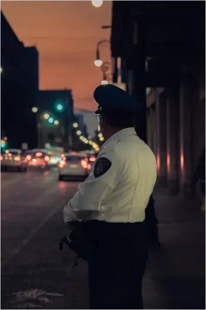 Detail Police Officer Portrait City Street Number 8