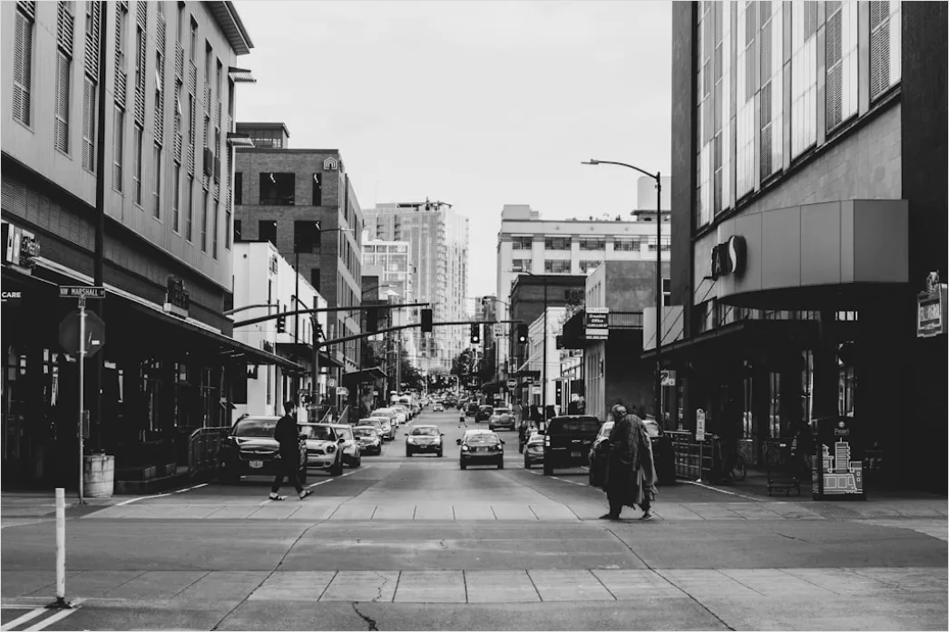 Portland Downtown Rainy Street Scene 79ea