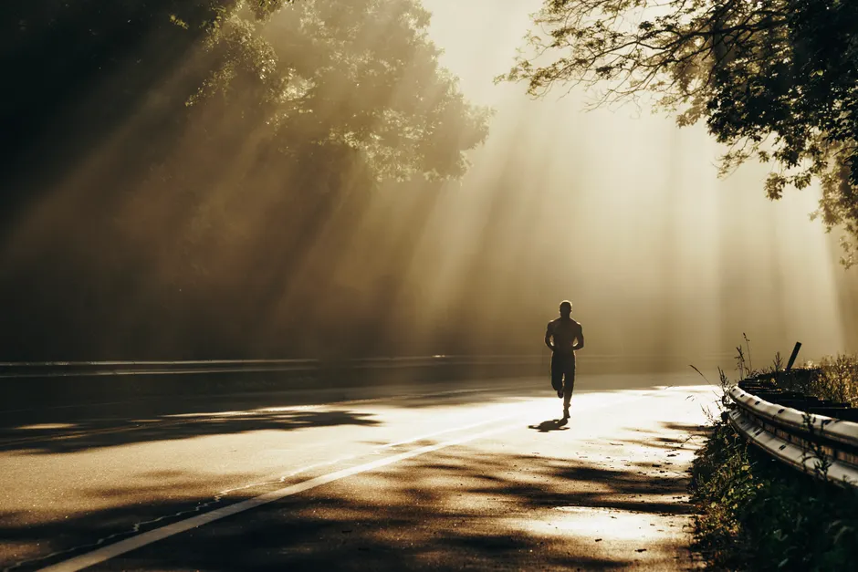 Detail Runner Silhouette Sunrise Road Training Number 2