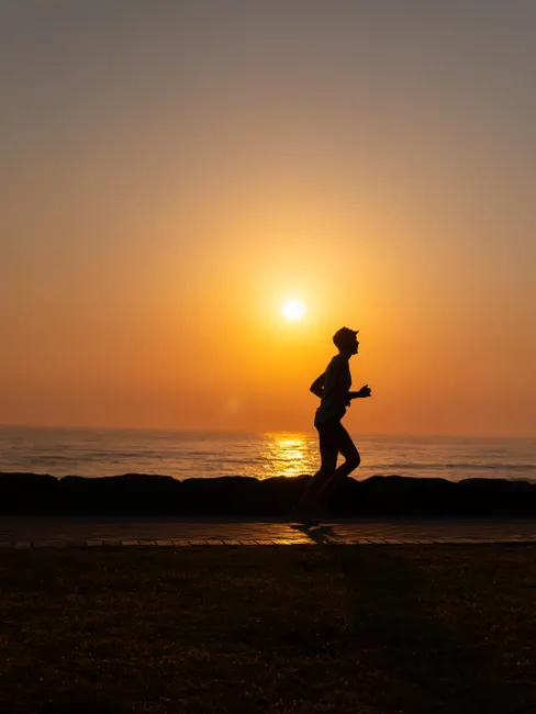 Detail Runner Silhouette Sunrise Road Training Number 11