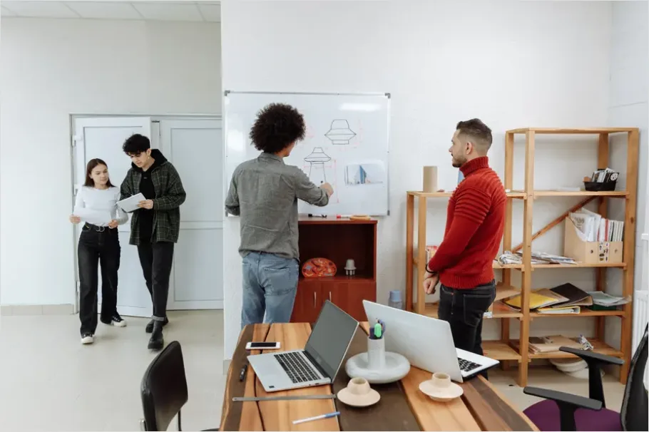 Detail Startup Team Brainstorming Whiteboard Number 13