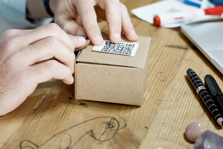 Detail Supply Chain Tracking Qr Code Scan Close Up Number 7