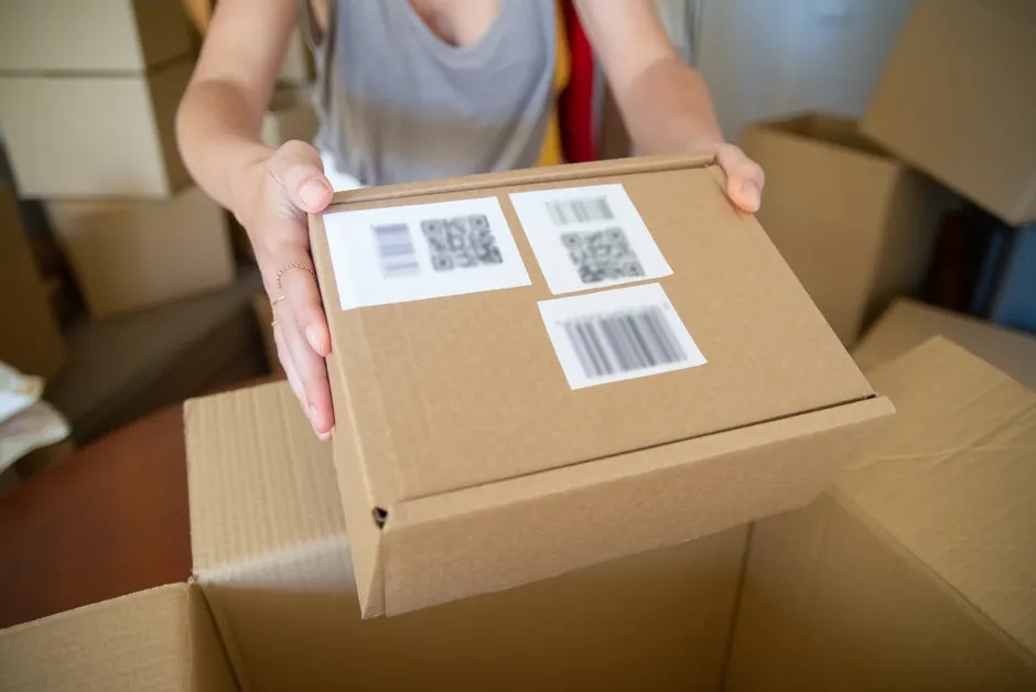 Detail Supply Chain Tracking Qr Code Scan Close Up Number 8