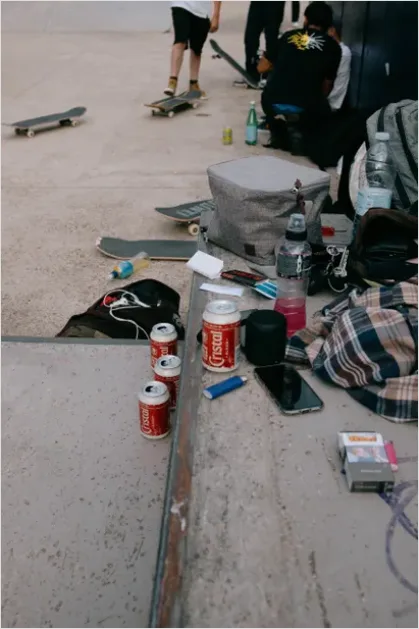 Detail Teenagers Hanging Out Skate Park Number 11