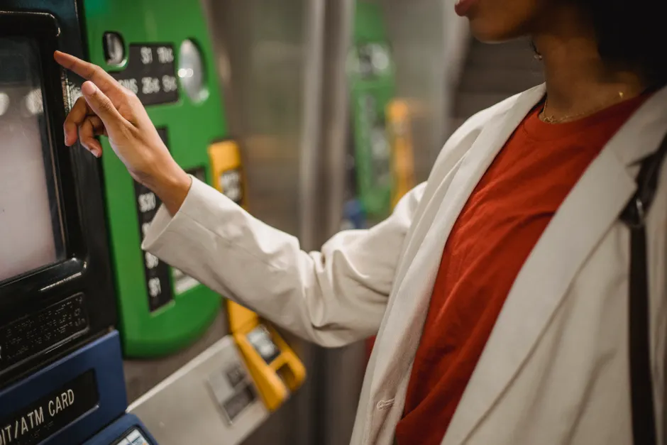 Detail Touchscreen Kiosk User Interaction Close Up Number 12