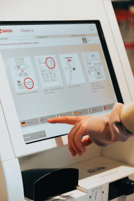 Detail Touchscreen Kiosk User Interaction Close Up Number 3