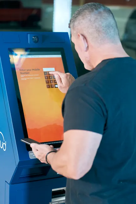 Detail Touchscreen Kiosk User Interaction Close Up Number 4