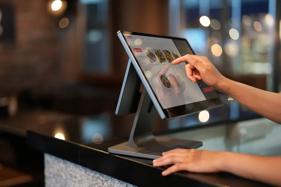 Detail Touchscreen Kiosk User Interaction Close Up Number 6