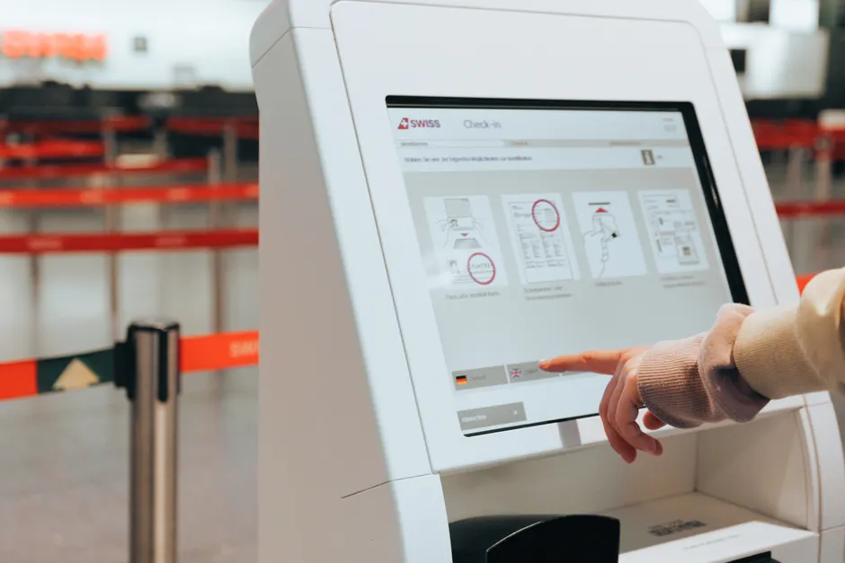 Detail Touchscreen Kiosk User Interaction Close Up Number 10
