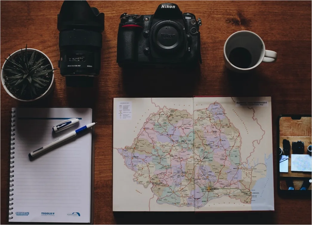 Detail Travel Journal Notebook Coffee Flat Lay Number 14
