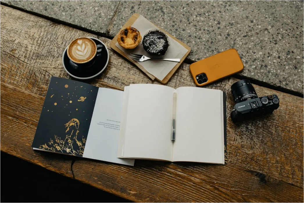 Detail Travel Journal Notebook Coffee Flat Lay Number 3
