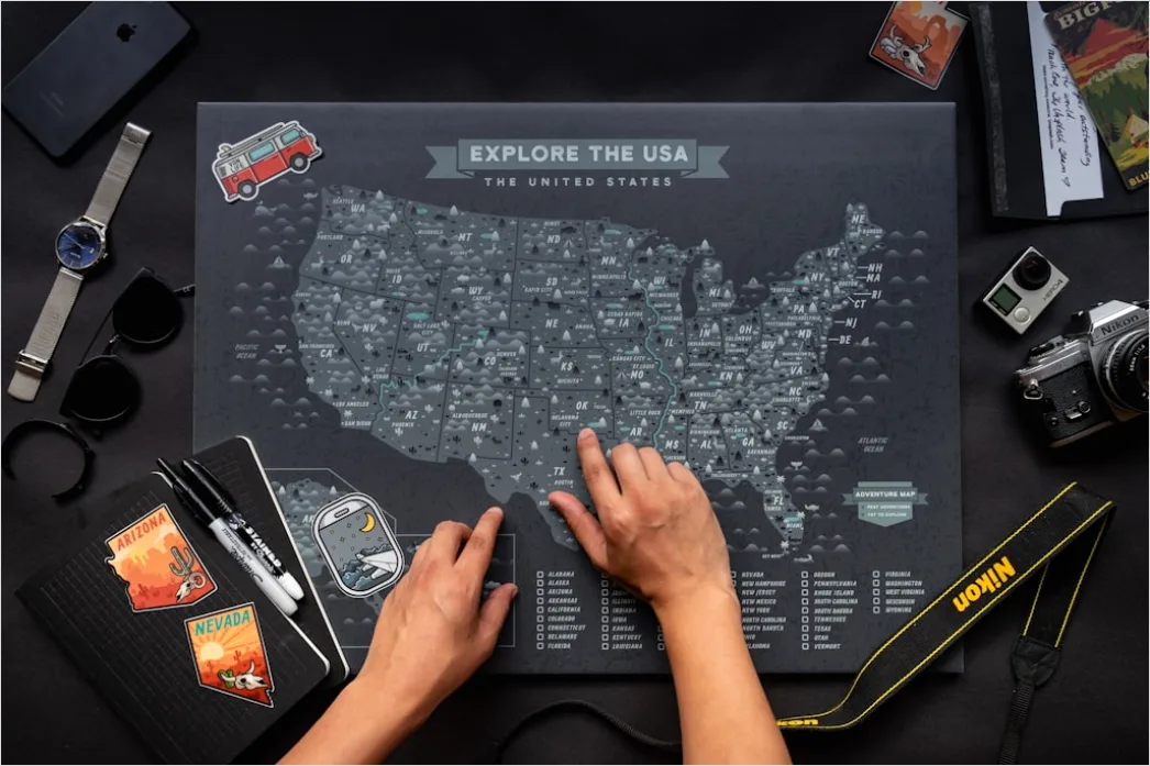 Detail Travel Planning Map Flat Lay Number 3