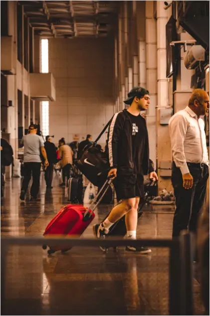 Detail Travel Portrait Man With Suitcase Airport Number 11