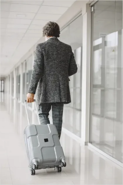Detail Travel Portrait Man With Suitcase Airport Number 16