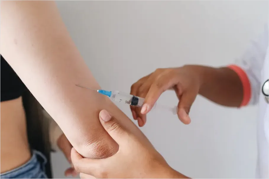 Detail Vaccination Shot Arm Close Up Number 9