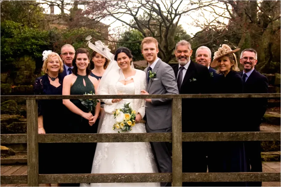 Detail Wedding Party Group Photo Outdoors Number 6