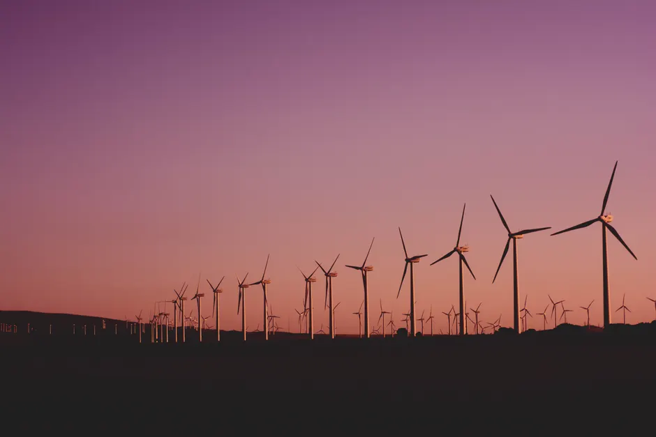 Detail Wind Turbine Farm Sunset Renewable Energy Number 2