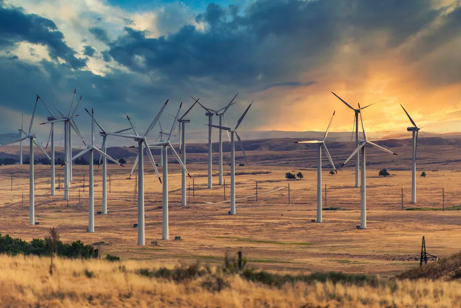 Detail Wind Turbine Farm Sunset Renewable Energy Number 11