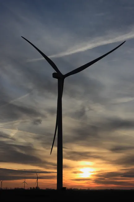 Detail Wind Turbine Farm Sunset Renewable Energy Number 13