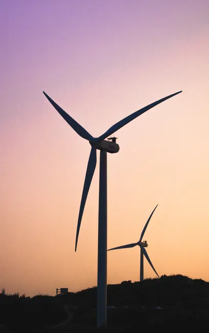 Detail Wind Turbine Farm Sunset Renewable Energy Number 8
