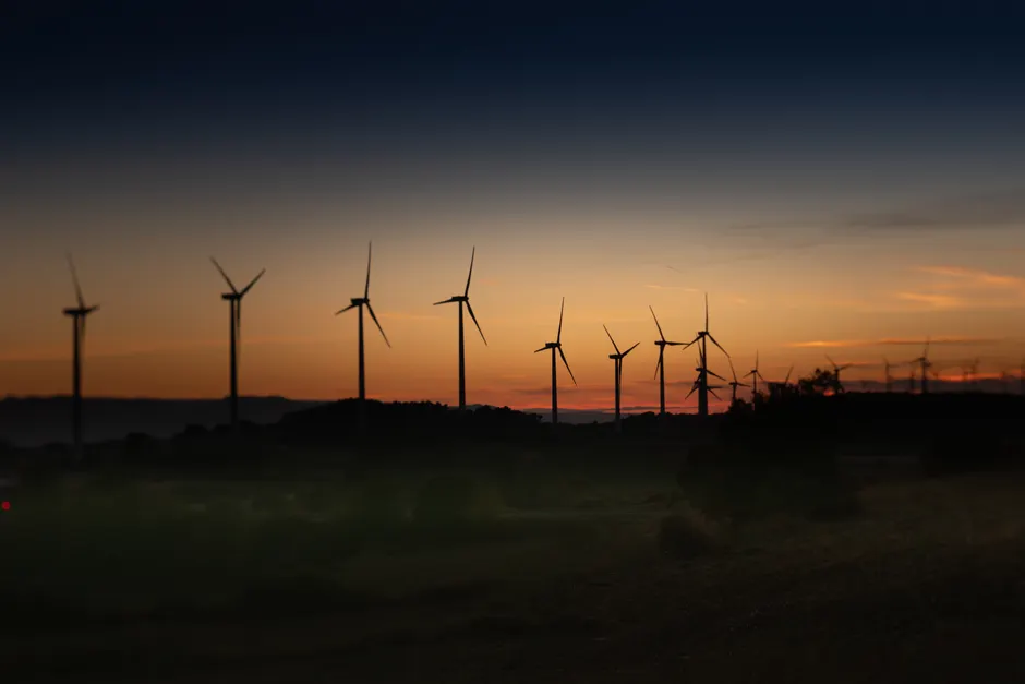 Detail Wind Turbine Farm Sunset Renewable Energy Number 10