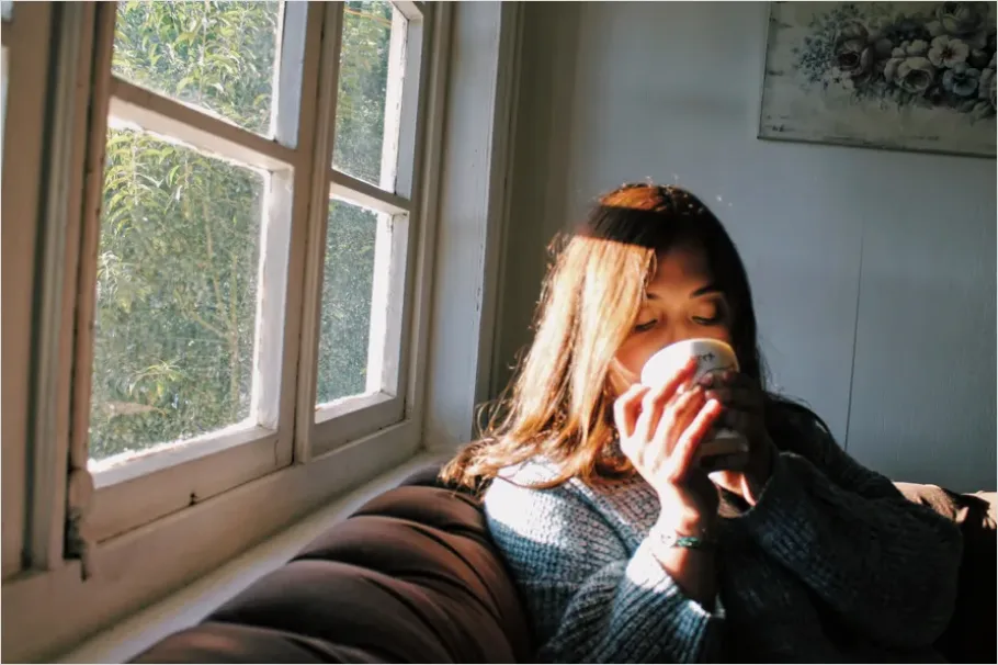 Detail Woman Drinking Tea By Window Number 11